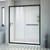 DreamLine Infinity-Z 34 in. D x 60 in. W x 76 3/4 in. H Clear Sliding Shower Door in Satin Black, Right Drain and Backwalls