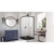 DreamLine Prime 33 in. x 74 3/4 in. Semi-Frameless Frosted Glass Sliding Shower Enclosure in Satin Black with Black Base Kit