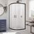DreamLine Prime 38 in. x 74 3/4 in. Semi-Frameless Frosted Glass Sliding Shower Enclosure in Satin Black with White Base Kit