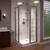 DreamLine Cornerview 42 in. D x 42 in. W x 74 3/4 in. H Framed Sliding Shower Enclosure in Brushed Nickel with White Acrylic Base
