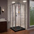 DreamLine Cornerview 42 in. D x 42 in. W x 74 3/4 in. H Framed Sliding Shower Enclosure in Brushed Nickel with Black Acrylic Base