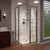 DreamLine Cornerview 36 in. D x 36 in. W x 74 3/4 in. H Framed Sliding Shower Enclosure in Brushed Nickel with Biscuit Shower Base
