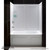 DreamLine Infinity-Z 56-60 in. W  x 60 in. H Clear Sliding Tub Door in Satin Black with White Acrylic Backwall Kit