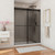 DreamLine Essence 56-60 in. W x 76 in. H Frameless Smoke Gray Glass Bypass Shower Door in Satin Black