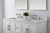 Vanity Art VA5054-W White 54 Inch Bathroom Vanity with two Bowl Engineered Marble Top & Backsplash