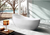 Kingston Brass VTRS723432SA  Aqua Eden  70 Inch Acrylic Freestanding Tub with Drain, Glossy White