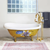 Maison De Philip TUB-MZ-FG3PC Clawfoot Bathtub, Gold Mosaic and Gold Feet, With Drain and Swan Tub Filler