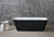 ALFI 67" Black & White Matte Rectangular Solid Surface Resin Soaking Bathtub - AB9952BM