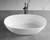 ALFI 59" White Oval Solid Surface Resin Soaking Bathtub - AB9975