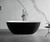 Alfi AB9975BM 59" Black & White Matte Oval Solid Surface Resin Soaking Bathtub