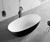 ALFI 59" Black & White Matte Oval Solid Surface Resin Soaking Bathtub - AB9975BM