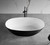 Alfi AB9975BM 59" Black & White Matte Oval Solid Surface Resin Soaking Bathtub