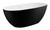 Alfi AB9975BM 59" Black & White Matte Oval Solid Surface Resin Soaking Bathtub