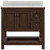 Foremost  SXMVT3722D-SWR Shay 37" Rustic Mango Vanity Cabinet with Silver Crystal White Engineered Stone Sink Top