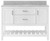 Foremost  LSWVT4922D-RG Lawson 49" White Vanity Cabinet with Rushmore Grey Granite Sink Top