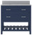 Foremost  LSBVT3722D-QGG Lawson 37" Aegean Blue Vanity Cabinet with Galaxy Gray Quartz Sink Top