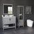 Foremost  HOGVT3722-CWR Hollis 37" Grey Vanity Cabinet with Carrara White Marble Sink Top