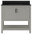 Foremost  HOGVT3722-BGR Hollis 37" Grey Vanity Cabinet with Black Galaxy Granite Sink Top