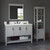 Foremost  HOGVT4922-SWR Hollis 49" Grey Vanity Cabinet with Silver Crystal White  Engineered Stone Sink Top