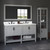 Foremost  HOGVT6122-QGG Hollis 61" Grey Vanity Cabinet with Galaxy Gray Quartz Sink Top