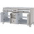 Foremost  EBGVT6122D-QSW Ellery 61" Vintage Grey Vanity Cabinet with Snow White Quartz Sink Top