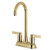 Kingston Brass KB8492NDL NuvoFusion 4" Centerset Two Handle Bar Faucet, Polished Brass