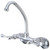 Kingston Brass KS314C Kingston Two Handle Wall Mount Kitchen Faucet, Polished Chrome