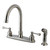 Kingston Brass FB7798BLSP Vintage 8-Inch Centerset Kitchen Faucet with Sprayer, Brushed Nickel