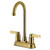 Kingston Brass KB8497NDL NuvoFusion 4" Centerset Two Handle Bar Faucet, Brushed Brass