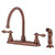 Kingston Brass KB726ACLSP American Classic Centerset Kitchen Faucet with Side Sprayer, Antique Copper