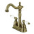 Kingston Brass KB1493PL Heritage Two-Handle Bar Faucet, Antique Brass