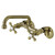 Kingston Brass KS213AB Kingston Two Handle Wall Mount Kitchen Faucet, Antique Brass