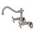 Kingston Brass KS3228BEX 6-Inch Adjustable Center Wall Mount Kitchen Faucet, Brushed Nickel