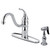 Kingston Brass KB1571GLBS Georgian 8" Centerset Kitchen Faucet with Brass Sprayer, Polished Chrome