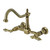 Kingston Brass KS1243AL Heritage Wall Mount Bridge Kitchen Faucet, Antique Brass