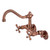 Kingston Brass KS322AXAC Vintage 6" Adjustable Center Wall Mount Kitchen Faucet, Antique Copper