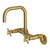 Kingston Brass Concord 8-Inch Adjustable Center Wall Mount Kitchen Faucet, Brushed Brass - KS413SB