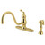 Kingston Brass KS1572BLBS Heritage Single Handle 8" Centerset Kitchen Faucet with Brass Side Sprayer, Polished Brass