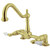 Kingston Brass KS1142PL Heritage Two Handle Bridge Kitchen Faucet, Polished Brass