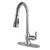 Kingston Brass Gourmetier GSY7778ACL American Classic Single Handle Pull-Down Sprayer Kitchen Faucet, Brushed Nickel