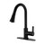 Kingston Brass Gourmetier LS8720CTL Continental Single Handle Pull-Down Kitchen Faucet, Matte Black