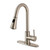 Kingston Brass Gourmetier LS8728DL Concord Single Handle Pull-Down Kitchen Faucet, Brushed Nickel