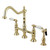 Kingston Brass KS1272WLLBS Wilshire Bridge Kitchen Faucet with Brass Sprayer, Polished Brass
