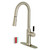 Kingston Brass Gourmetier LS2728DKL Kaiser Single Handle Pull-Down Kitchen Faucet, Brushed Nickel