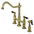 Kingston Brass KS1273PKLBS Duchess Bridge Kitchen Faucet with Brass Sprayer, Antique Brass