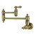 Kingston Brass KS3103AL Restoration Wall Mount Pot Filler Kitchen Faucet, Antique Brass