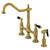 Kingston Brass KS1277PKLBS Duchess Bridge Kitchen Faucet with Brass Sprayer, Brushed Brass