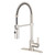 Kingston Brass Gourmetier Continental Single Handle Spring Spout Pre-Rinse Pull Down Kitchen Faucet, Brushed Nickel - LS8778CTL