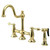Kingston Brass KS3792ALBS Restoration Bridge Kitchen Faucet with Brass Sprayer, Polished Brass