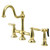 Kingston Brass KS3792GLBS Restoration Bridge Kitchen Faucet with Brass Sprayer, Polished Brass